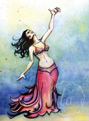 Belly dance dancer logo painting
