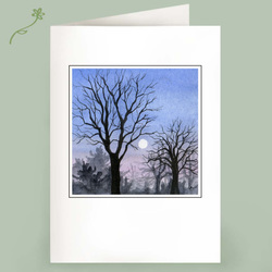 trees touching the moon winter cards