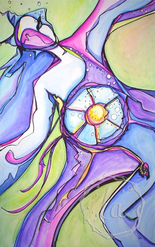 colorful belly dance abstract woman