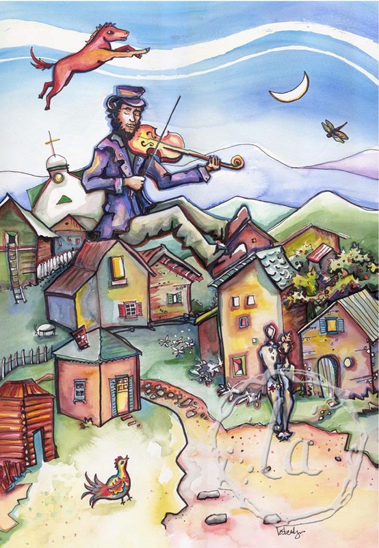 the village chagall fiddler roof horse