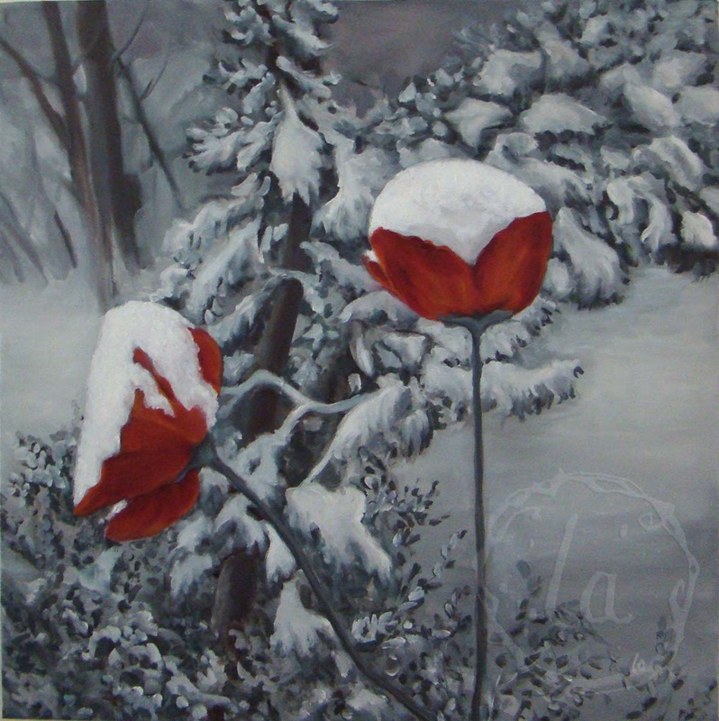 Poppies in the snow