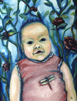 Naomi baby portrait in oil
