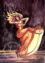 fire woman dancer