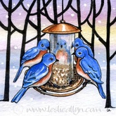 family meeting winter blue birds