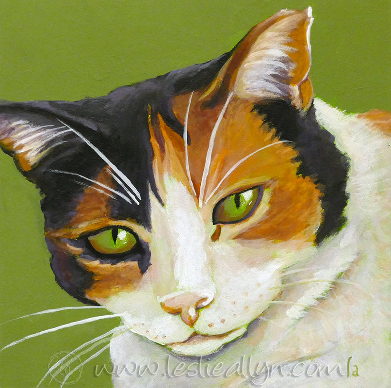fatso rizzo george cat portrait orange black and white on green