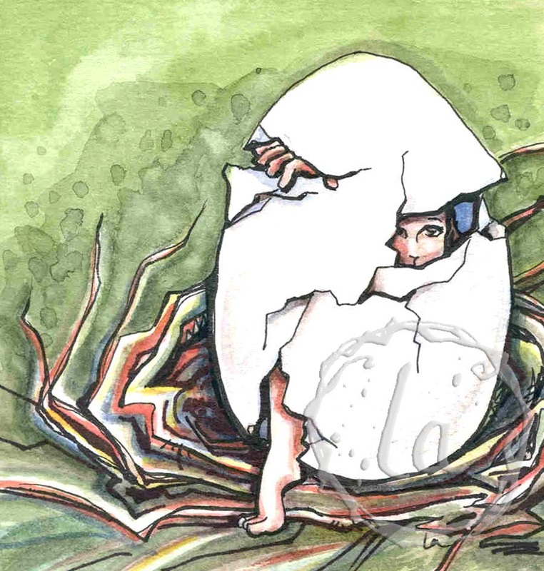 hatching from an egg