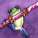 tree frog on a pixie stick