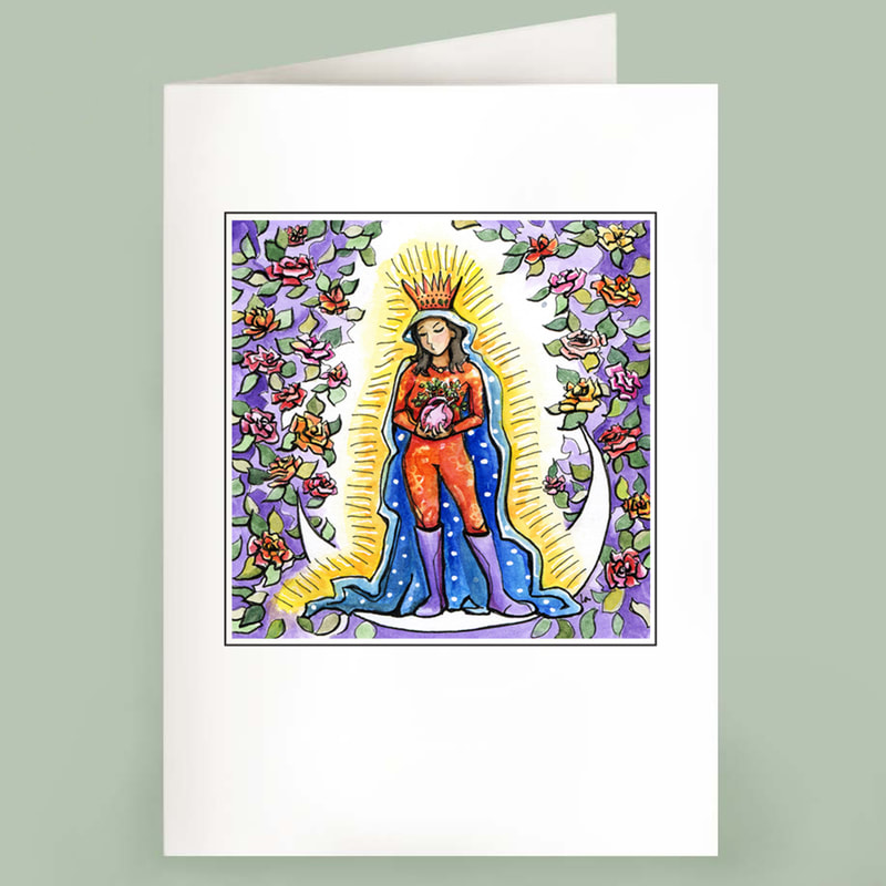 madonna heart christmas note card