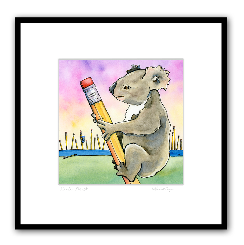 Koala Pencil Forest donation watercolor