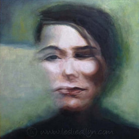 portrait blurry face oil painting