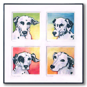 The boys - four dalmations in watercolor