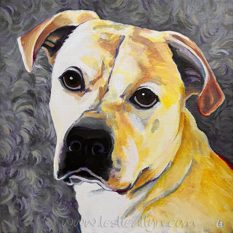Sherlock custom dog portrait by Leslie Allyn