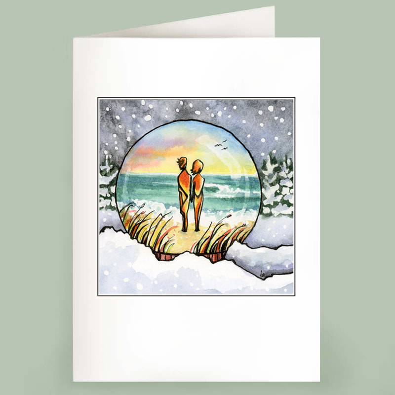 Snow Globe note cards